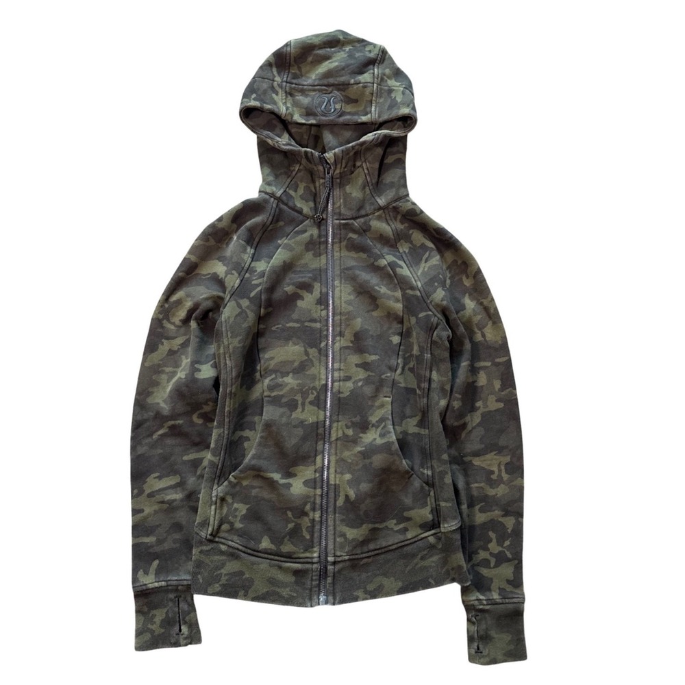 Camoflauge Full Zip Camo Lululemon Scuba Hoodie Size 4